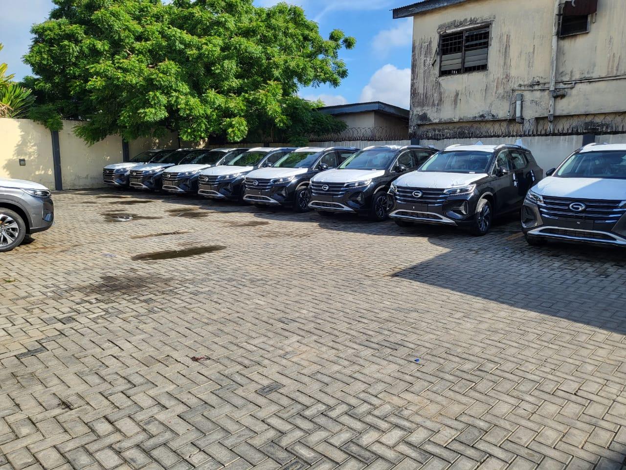 A row of new compact SUVs from the Onealpha fleet